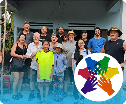 Blue rays icon symbolizing human achievement, recognition, success, and celebration in professional or personal growth